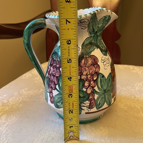 Hand thrown, hand painted Via Porta Pinciana - GB Italian pottery pitcher in EUC - Picture 10 of 13